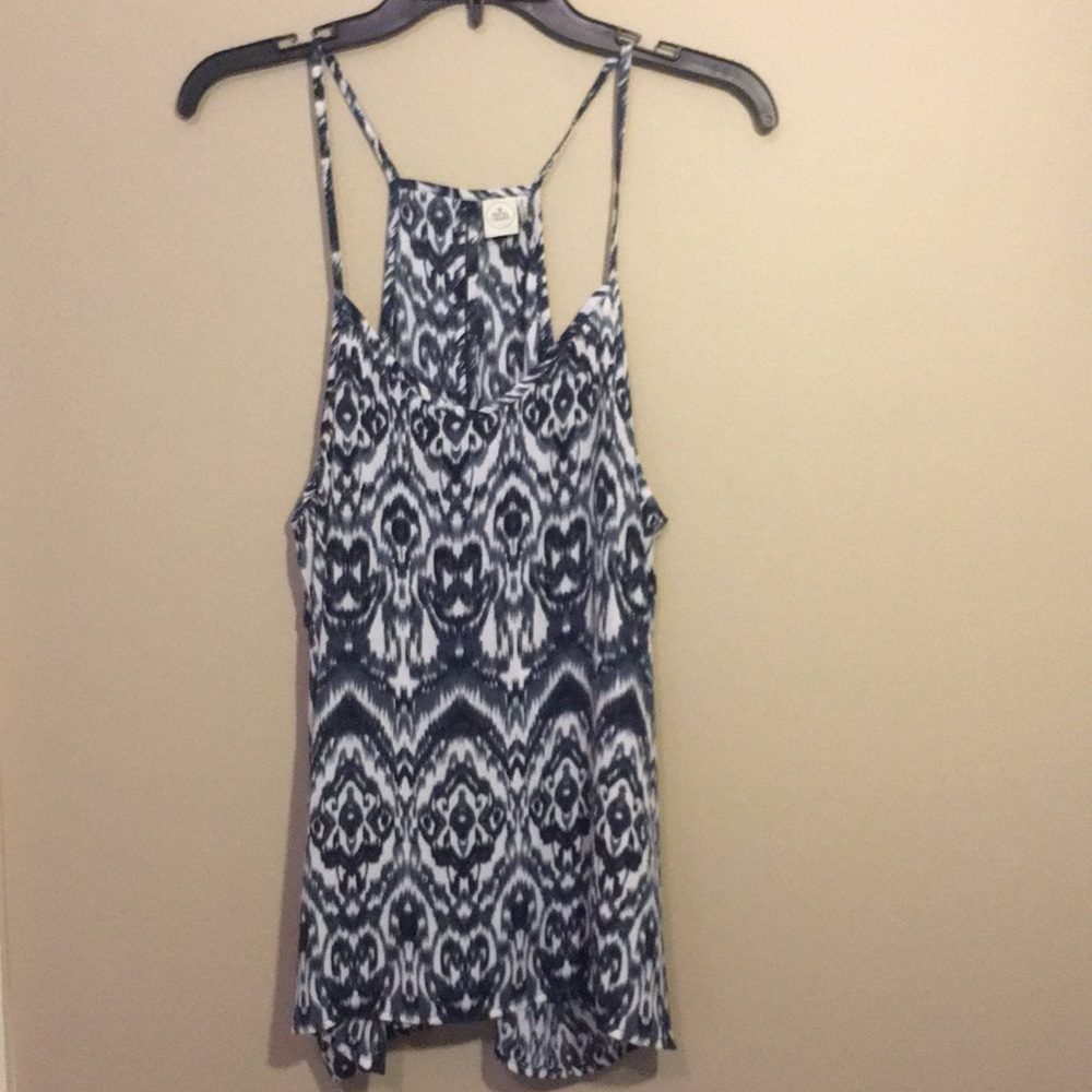 Paper Crane Sleeveless Ikat Print Tank Top, Large